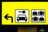 Sign parking garage and baggage room