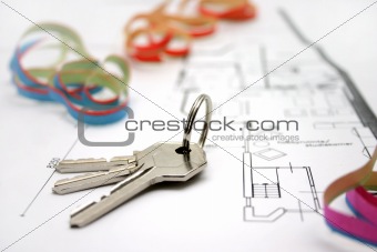 keys on a floor-plan