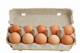 Eggs in a box isolated with clipping-path included