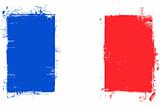 France Flag w/Grunge Effect