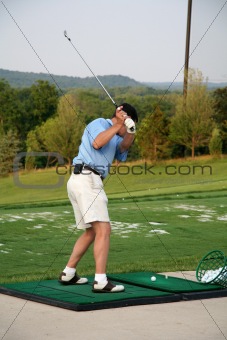 Golfer at Driving Range