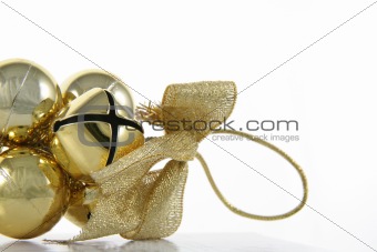 Gold Xmas Ornament Closeup
