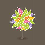 Tree with colorful leafs. Vector