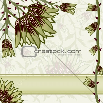 Ornate floral background with space for text
