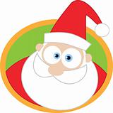 Santa face with round background
