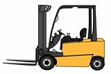 Isolated Yellow forklift illustration