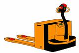 Isolated yellow electric palletjack illustration