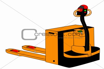Isolated yellow electric palletjack illustration