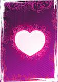 Vector floral pink heart frame