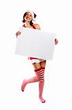 christmas woman with a white paper