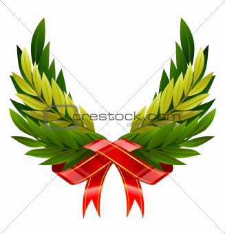 vector wings wreath from green leafs