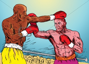 Boxer connecting a punch