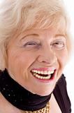 close up of laughing old woman