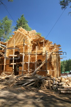 Building of the new log house