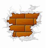 vector broken brick wall