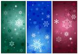 beautiful cold crystal gradient snowflakes - vector illustration