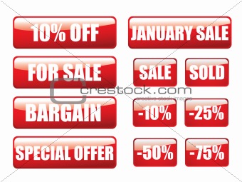 Glossy sale buttons