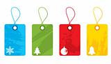 Colourful christmas tags