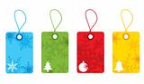 Colourful christmas snowflake tags