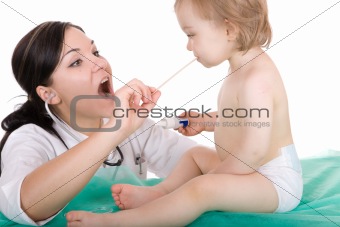 baby girl with pediatrician