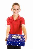 Cute Boy with Holiday Gift