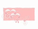 Wedding banner with hearts