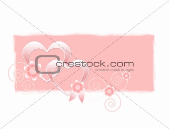 Wedding banner with hearts