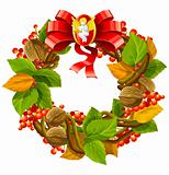 vector wreath christmas decoration