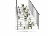 dollars on stairs