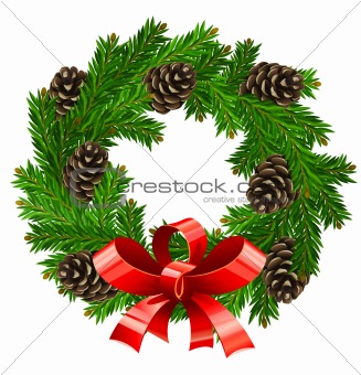 vector wreath christmas decoration