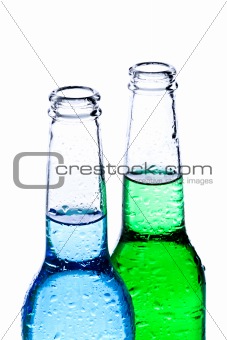 alcoholic beverages isolated on white
