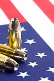bullets over American flag