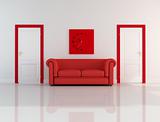 red and white room