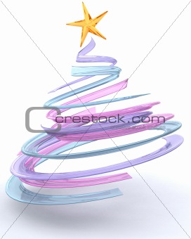 Glass spiral Christmas tree