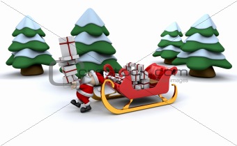 Santa and his sleigh