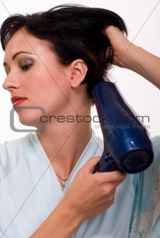 Blow drying hair
