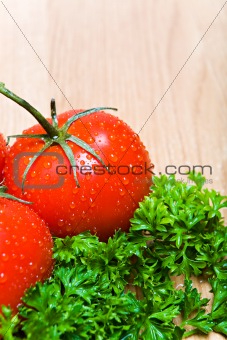 tomatoes and parsley on countertop