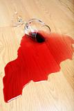 wine spill on hardwood floor