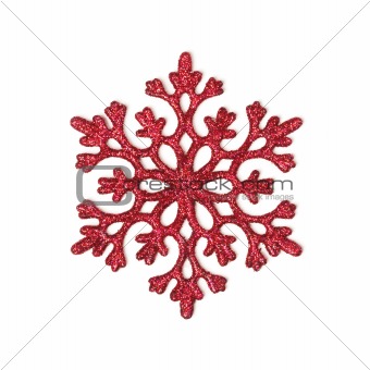 Red glitter snowflake