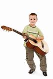 Little boy with acoustic guitar