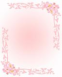Pink stationery with flowers