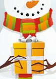 Snowman with Gift