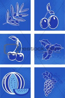 set of fruit vector