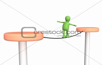 3d puppet, going on a rope