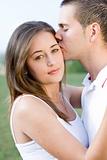 young couple kissing