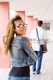 female african american college student
