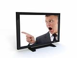 shouting man in television