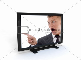 shouting man in television