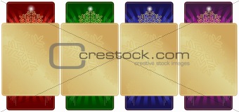 Set of 4 Ornate Christmas Labels