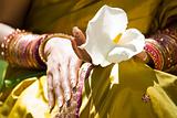 indian woman with flower